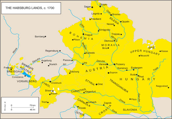Habsburg Lands, c. 1700. 